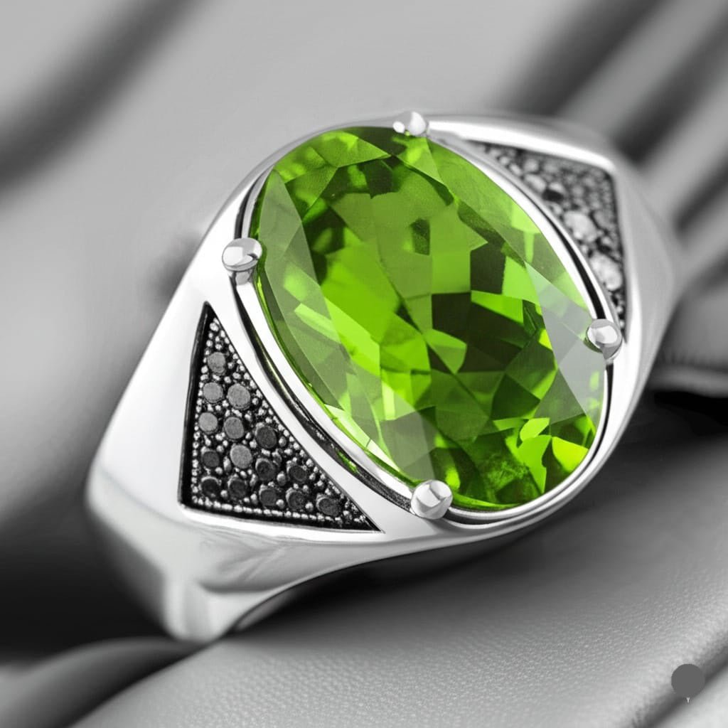 Men's peridot ring