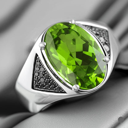 Men's peridot ring