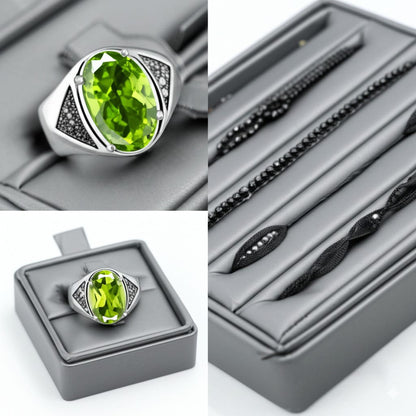 Men's peridot ring
