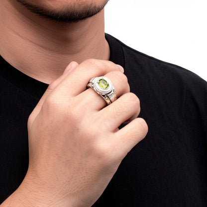 Men's peridot ring