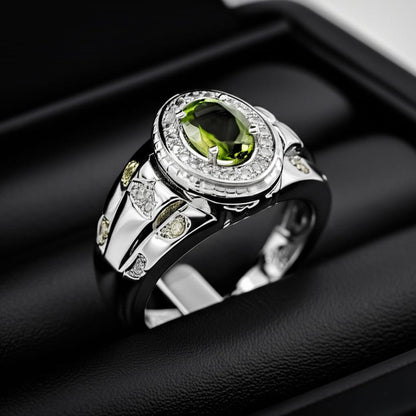 Men's peridot ring