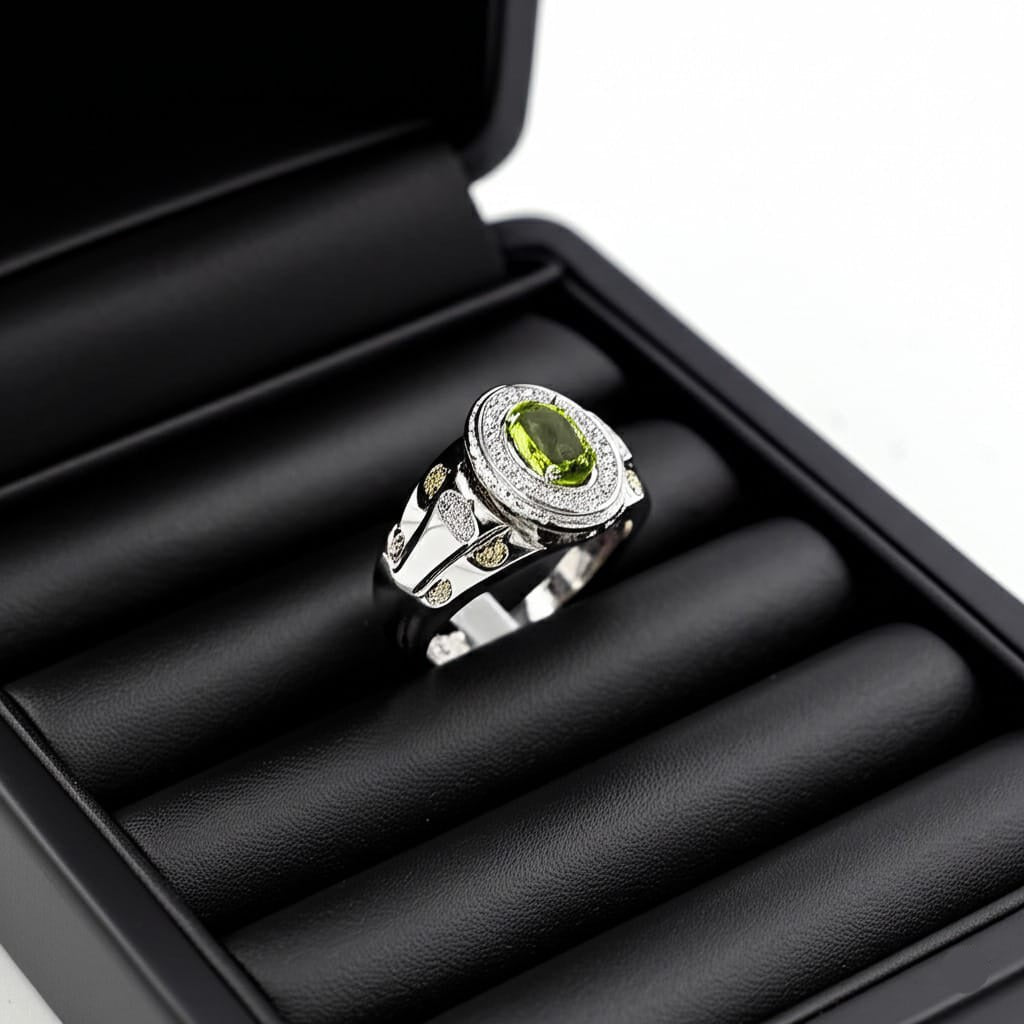 Men's peridot ring