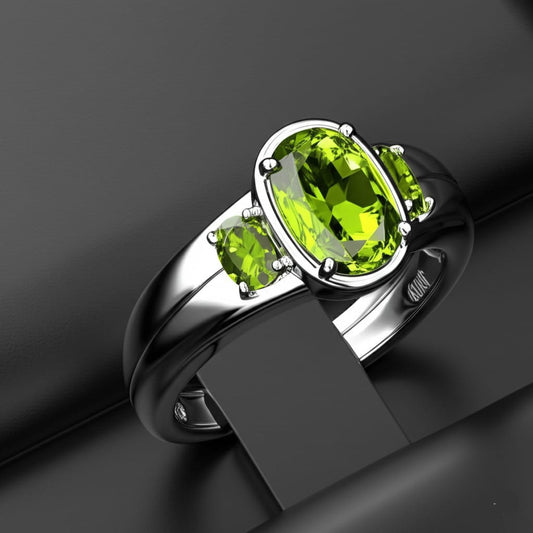 Men's peridot ring