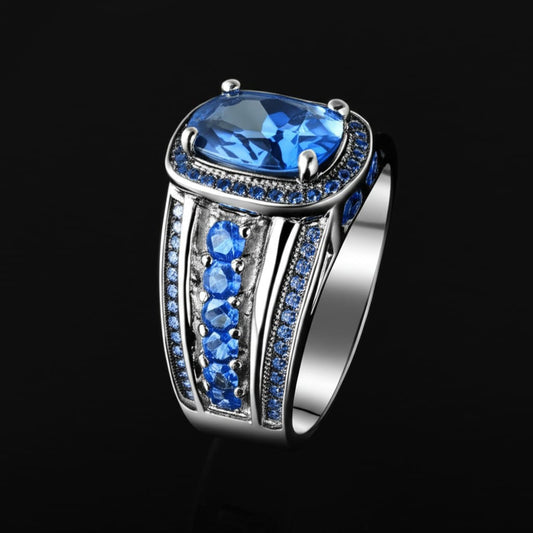Men's blue topaz ring