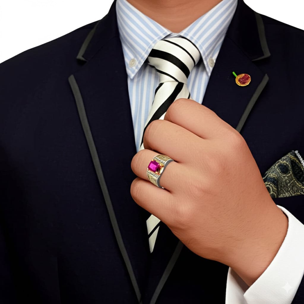 Men's ruby ring