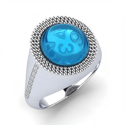 Men's Swiss blue topaz Ring