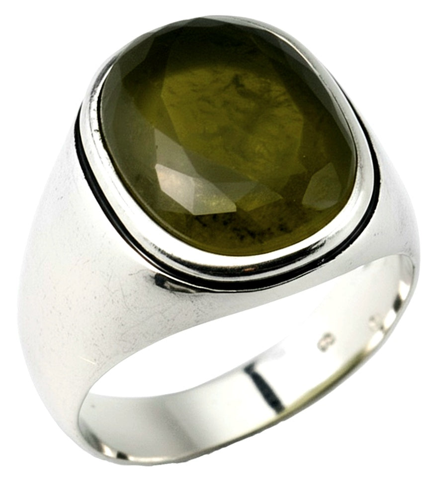 Men's green aquamarine Ring