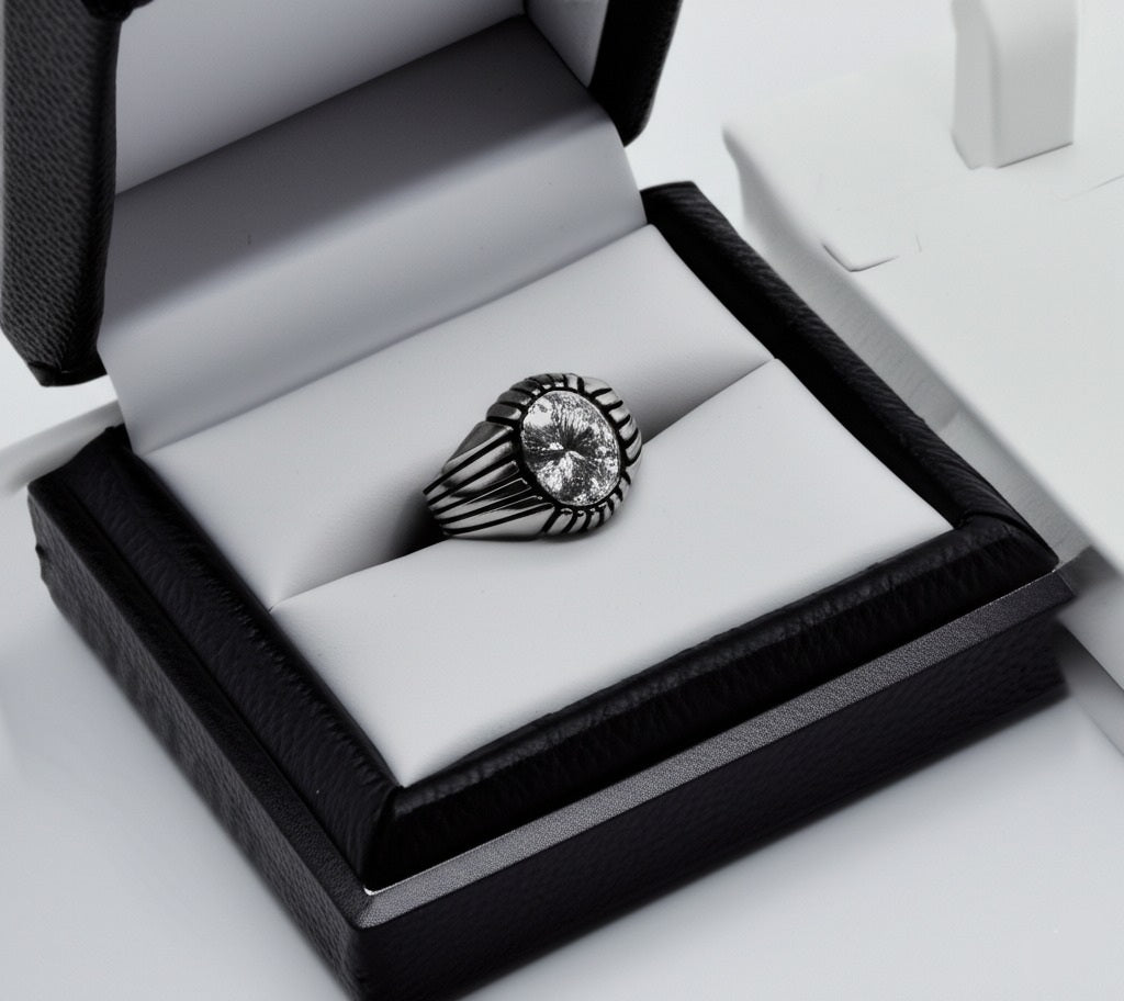 Men's white topaz Ring