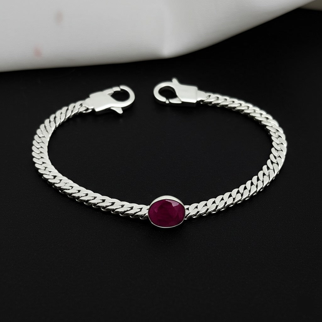 Ruby men's bracelet