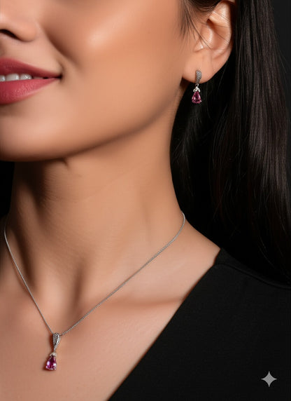 Pink Tourmaline Women's jewelry set