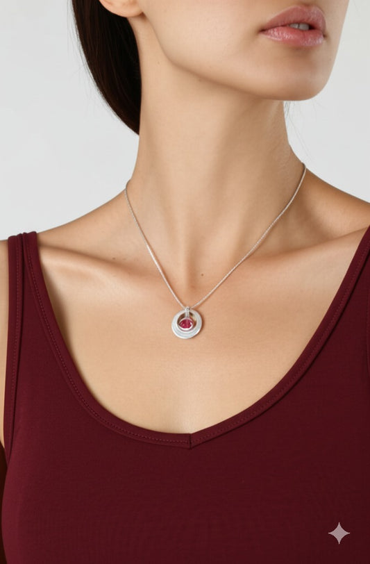 Women's red tourmaline pendant