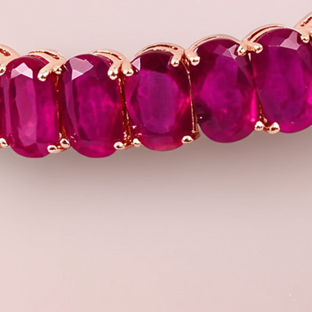 Women's luxury gold ruby bracelet