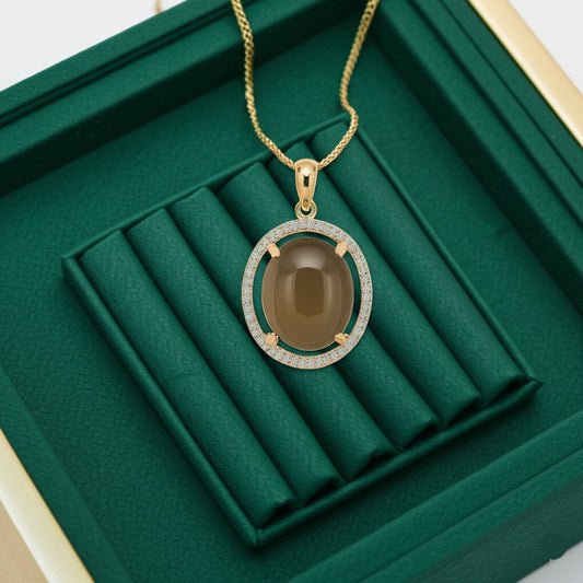 Yellow citrine women's pendant