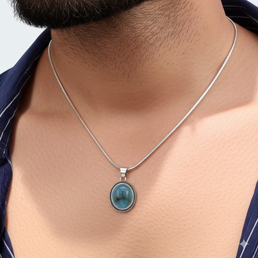 Aquamarine men's pendant