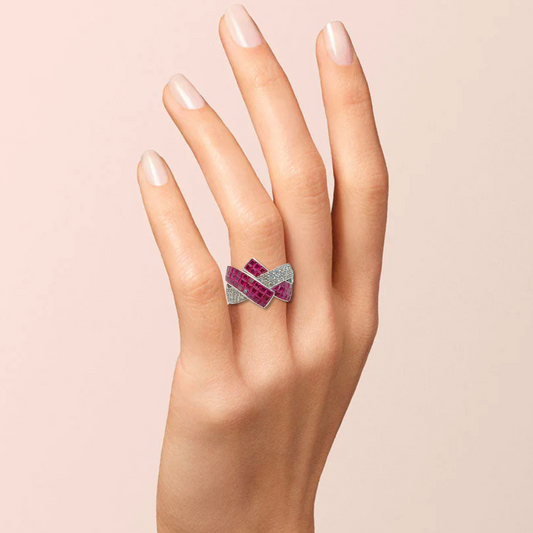 Women's Ruby Ring with diamond