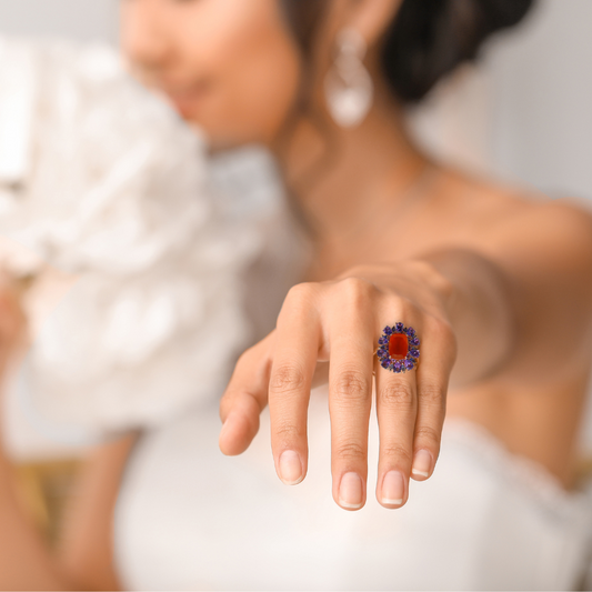 Women's Ruby Ring with real Amethyst