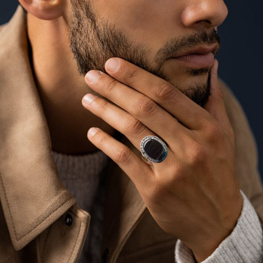 Black Agate Ring