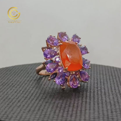 Women's Ruby Ring with real Amethyst