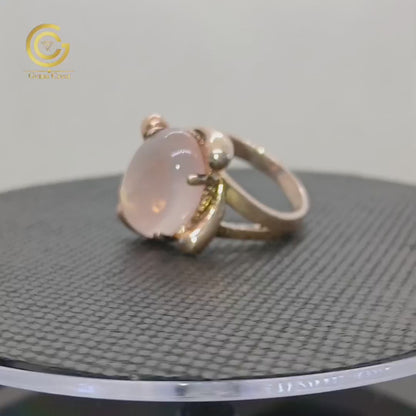 Women's rose quartz ring