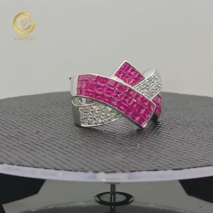 Women's Ruby Ring with diamond