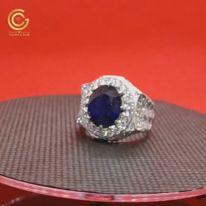 Men's Blue sapphire Ring