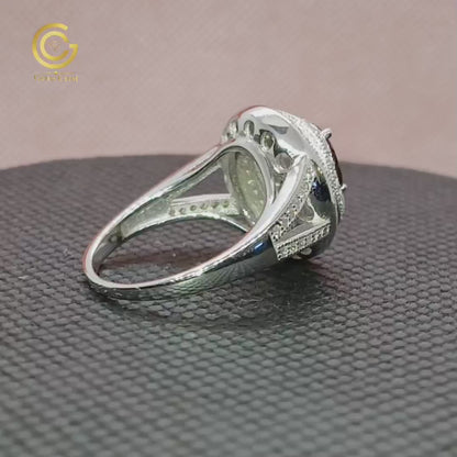Women's red garnet Ring