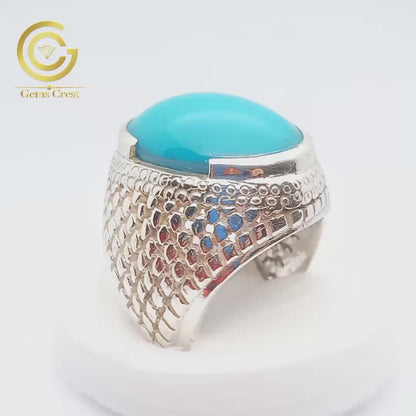 Nishapuri Blue Turquoise Ring