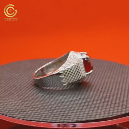 Men's Red Garnet Ring