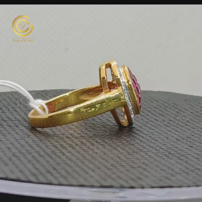 Women's Ruby Ring with real zircon