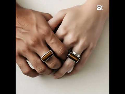 Tiger's Eye couple's rings