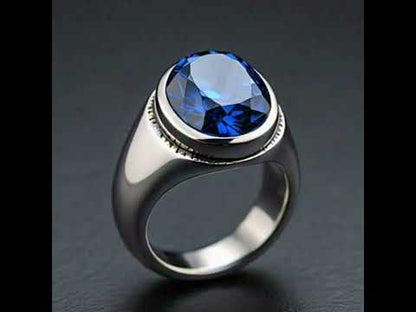 Men's Blue sapphire Ring