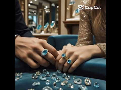 blue topaz couple rings