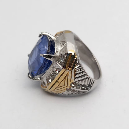 Synthetic Ceylon Sapphire Ring